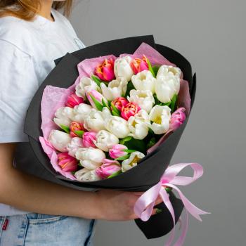 Букет Букет из розовых тюльпанов 35 шт